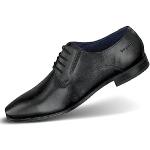 Reduzierte Schwarze Business Bugatti Fashion Derby Schuhe aus Leder für Herren Größe 42 