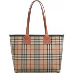 Burberry Shopper - Note Shoulder Bag - Gr. unisize - in Beige - für Damen - aus Baumwolle & Canvas & Leder
