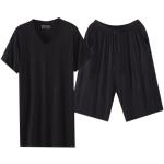 Hellgraue Kurzärmelige Schlafanzüge & Pyjamas aus Modal maschinenwaschbar 