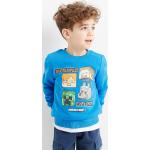 Blaue C&A UNBRANDED Minecraft Kindersweatshirts aus Baumwolle für Jungen Größe 140 