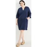 Blaue C&A V-Ausschnitt Tunikakleider für Damen Größe L 