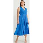 Reduzierte Blaue C&A Wadenlange | Midi Frühlingskleider aus Polyester für Damen Größe S 