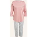 Altrosa 3/4-ärmelige Calida Damenschlafanzüge & Damenpyjamas aus Baumwolle Größe S 