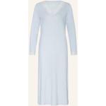 Hellblaue Elegante Langärmelige Calida Damennachthemden aus Jersey Größe L 