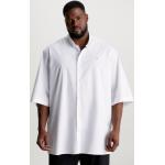 Reduzierte Weiße Kurzärmelige Calvin Klein Kurzarmhemden aus Popeline für Herren Größe 3 XL Große Größen 