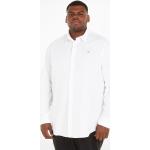 Reduzierte Weiße Langärmelige Calvin Klein Langarmhemden aus Popeline für Herren Größe 3 XL Große Größen 
