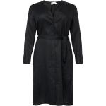 Schwarze Elegante Langärmelige Calvin Klein Winterkleider für Damen Größe XL 