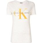 Beige Klassische Calvin Klein T-Shirts aus Baumwolle für Damen Größe S 