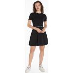 Reduzierte Schwarze Kurzärmelige Calvin Klein Jeans Frühlingskleider aus Jersey für Damen Übergrößen 