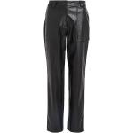 Reduzierte Schwarze Calvin Klein Jeans High Waist Hosen aus Leder für Damen Größe XS 