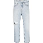 Reduzierte Hellblaue Calvin Klein Jeans Straight Leg Jeans aus Denim für Herren 