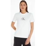 Reduzierte Weiße Calvin Klein Jeans T-Shirts mit Pailletten aus Jersey für Damen Größe XS 