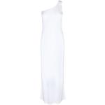 Reduzierte Weiße Calvin Klein Maxi Cold Shoulder Sommerkleider aus Jersey für Damen Größe L 