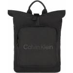 Schwarze Elegante Calvin Klein CK Herrenrucksäcke aus Nylon mit Rollverschluss 