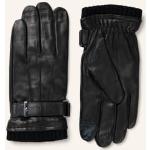 Reduzierte Schwarze Calvin Klein Gefütterte Handschuhe aus Glattleder für Herren Größe 9 