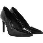 Schwarze Calvin Klein Pfennigabsatz High-Heel Pumps aus Leder für Damen Größe 40 
