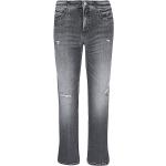 Graue CAMBIO Bootcut Jeans mit Strass aus Elastan für Damen Größe L 