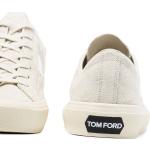 Reduzierte Weiße Tom Ford Flache Sneaker Auto Schnürung aus Veloursleder für Herren 