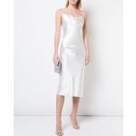 Weiße LE FLEUR DU MAL Wasserfall-Ausschnitt Camisole-Kleider aus Seide für Damen 
