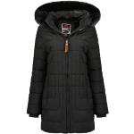 Canadian Peak Braceleak_Lady - Women's Comfortable Autumn Winter Warm Mid Thick Parka - Fine Coat Fake Fur Hood - Windbreaker Jacket - Elegant Women (Black XL)
