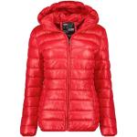 Canadian Peak Colombiana_Hood_Lady - Women's Comfortable Autumn Winter Warm Mid Thick Parka - Fine Coat Fake Fur Hood - Windbreaker Jacket - Elegant Women (Red XXL)