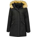 Canadian Peak Dinastipeak_Lady - Women's Comfortable Autumn Winter Warm Mid Thick Parka - Fine Coat Fake Fur Hood - Windbreaker Jacket - Elegant Women (Black M)