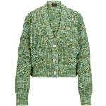 Grüne Langärmelige HUGO BOSS BOSS V-Ausschnitt Damencardigans & Damenstrickjacken aus Baumwolle Größe S 