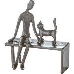 Reduzierte Braune Moderne 12 cm Skulpturen Katzen aus Eisen 