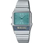 Silberne Elegante Casio Armbanduhren mit Analog-Zifferblatt mit Alarm 