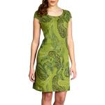 Grüne Paisley Klassische CASPAR Sommerkleider aus Leinen für Damen Größe XL 
