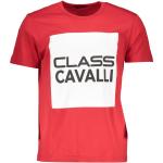 Rote Print Kurzärmelige Roberto Cavalli Class T-Shirts für Herren Größe XXL 