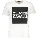 Beige Print Kurzärmelige Roberto Cavalli Class T-Shirts für Herren Größe M 
