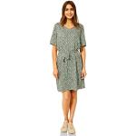Olivgrüne Kurzärmelige CECIL V-Ausschnitt Sommerkleider aus Viskose für Damen Größe XL 