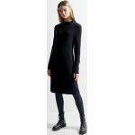 Schwarze Klassische CECIL Stehkragen Winterkleider für Damen Größe M 