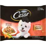 Cesar Nassfutter-Auswahl in Sauce 4 x 100 g
