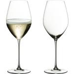 Weiße Riedel Champagnergläser aus Glas mundgeblasen 2 Teile 