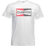 Weiße Champion Rundhals-Auschnitt T-Shirts aus Baumwolle für Damen Größe XL 
