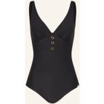 Schwarze CHARMLINE Bauchweg-Badeanzüge aus Elastan für Damen Größe M 
