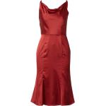Rote Ärmellose Chi Chi London Knielange Wasserfall-Ausschnitt Taillierte Kleider London für Damen Größe M 