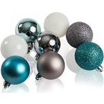 Silberne Moderne Weihnachtskugeln & Christbaumkugeln matt aus Kunststoff 