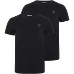 Reduzierte Schwarze Kurzärmelige Chiemsee Bio Nachhaltige Rundhals-Auschnitt T-Shirts aus Baumwolle maschinenwaschbar für Herren Größe M 