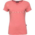 Pinke Kurzärmelige Chillaz V-Ausschnitt T-Shirts Blumen aus Elastan für Damen Größe S 