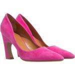 Reduzierte Pinke Elegante Chloé Blockabsatz High-Heel Pumps Orangen aus Leder für Damen Größe 39,5 mit Absatzhöhe über 9cm 