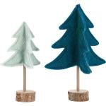 Blaue Weihnachtsdeko aus Holz 