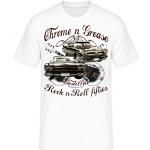 Chrome Grease Motor Rock Guitars Hot Rod Rock n Roll Rockabilly T-Shirt (L, Cadillac Weiss)