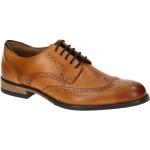 Hellbraune Elegante Clarks Budapester Schuhe Schnürung aus Glattleder mit herausnehmbarem Fußbett für Herren Größe 44,5 mit Absatzhöhe 5cm bis 7cm 