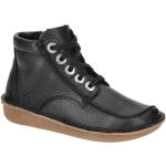 Schwarze Clarks Hohe Sneaker Schnürung aus Glattleder mit herausnehmbarem Fußbett für Damen Größe 39,5 