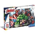 Clementoni 23688 Maxi Avengers Assemble – Puzzle 104 Teile ab 4 Jahren, farbenfrohes Kinderpuzzle mit extra großen Puzzleteilen, Geschicklichkeitsspiel für Kinder