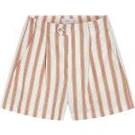Reduzierte Braune Gestreifte CLOSED Nachhaltige High Waist Shorts aus Baumwolle für Damen Größe XXL 