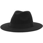 Schwarze Fedora Hüte aus Wolle für Herren Größe L 
